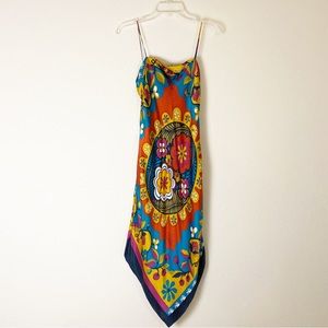 Vintage Cache Silk Hanker-chief Hem Dress